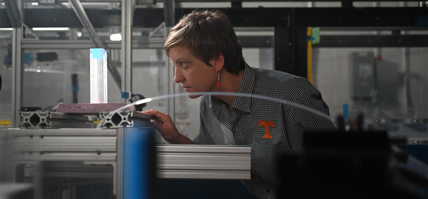 Anna Herring working in her lab